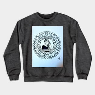 A girl with headphones Mandala Crewneck Sweatshirt